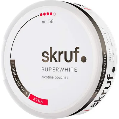 skruf SUPERWHITE no 58 Nordic Liquorice Extra Stark